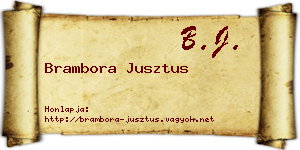 Brambora Jusztus névjegykártya